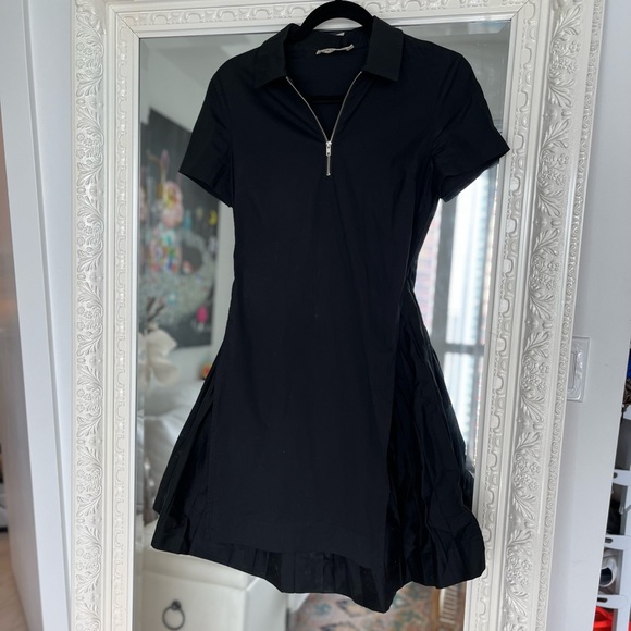 A.L.C collared black cotton poplin dress S 6 - Picture 4 of 6